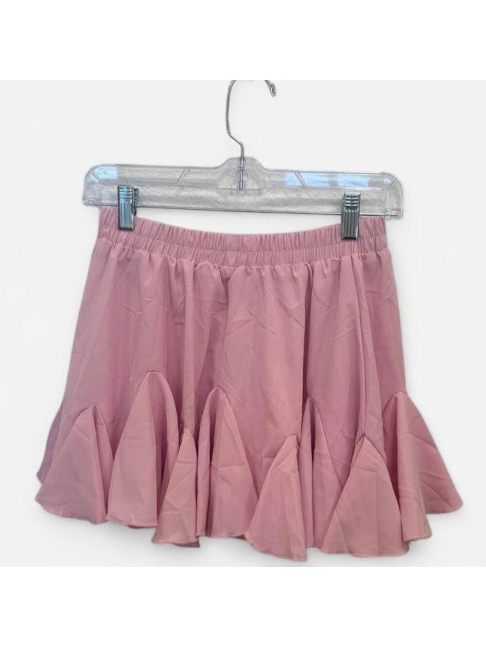 Avidlove Pink Ruffle Mini Skirt